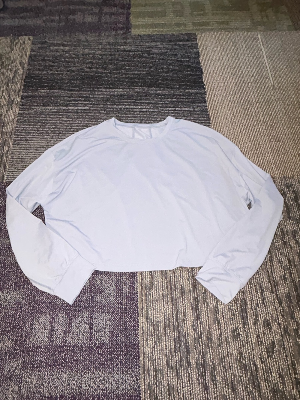 lululemon athletica Light Blue Long Sleeve Cropped Top